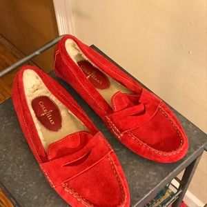 Cole Hana Red Suede Loafers